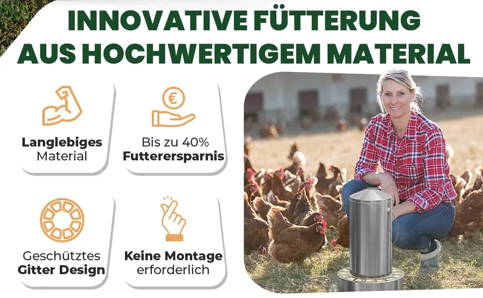 Innovative Fütterung aus hochwertigem Material: langlebig, geschütztes Gitter-Design, keine Montage erforderlich.